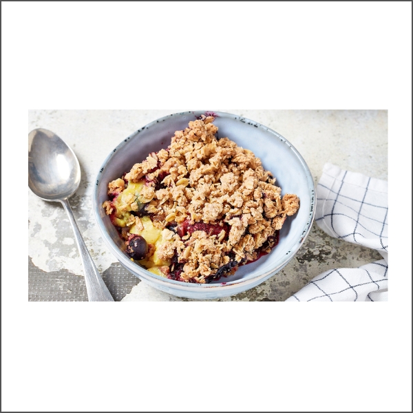 Berry Crumble with Custard